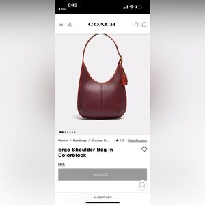 Coach Burgundy Shoulder Bag - Never Used